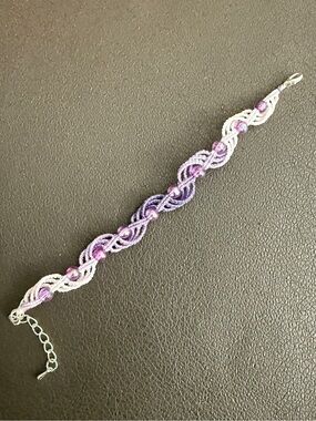 Handmade Purple Gradient Beaded Macramé Bracelet